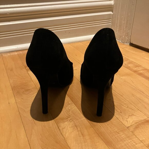 Stuart Weitzman Swoon almond toe stiletto pump in black suede size 10N - Picture 4 of 9